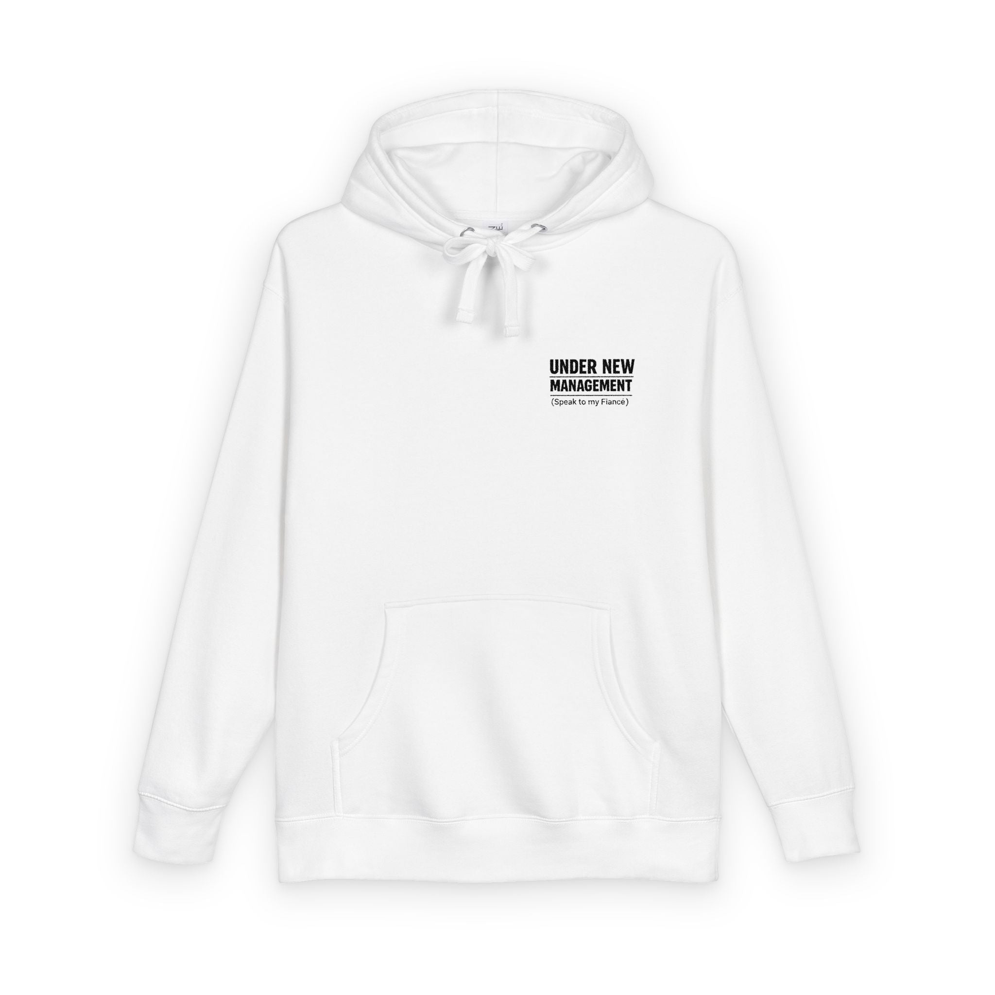 Minimal 'Under New Management' Fleece Hoodie — Funny New Parent Gift