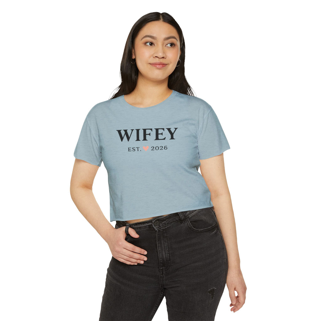 Wifey Crop Top — "WIFEY Est.  2026" Bridal Bachelorette Festival Tee