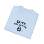 Love Locked In T-Shirt — Romantic Padlock Graphic Tee for Couples