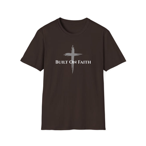Built On Faith T-Shirt — Christian Cross Tee with ‘Built On Faith’ Back Print