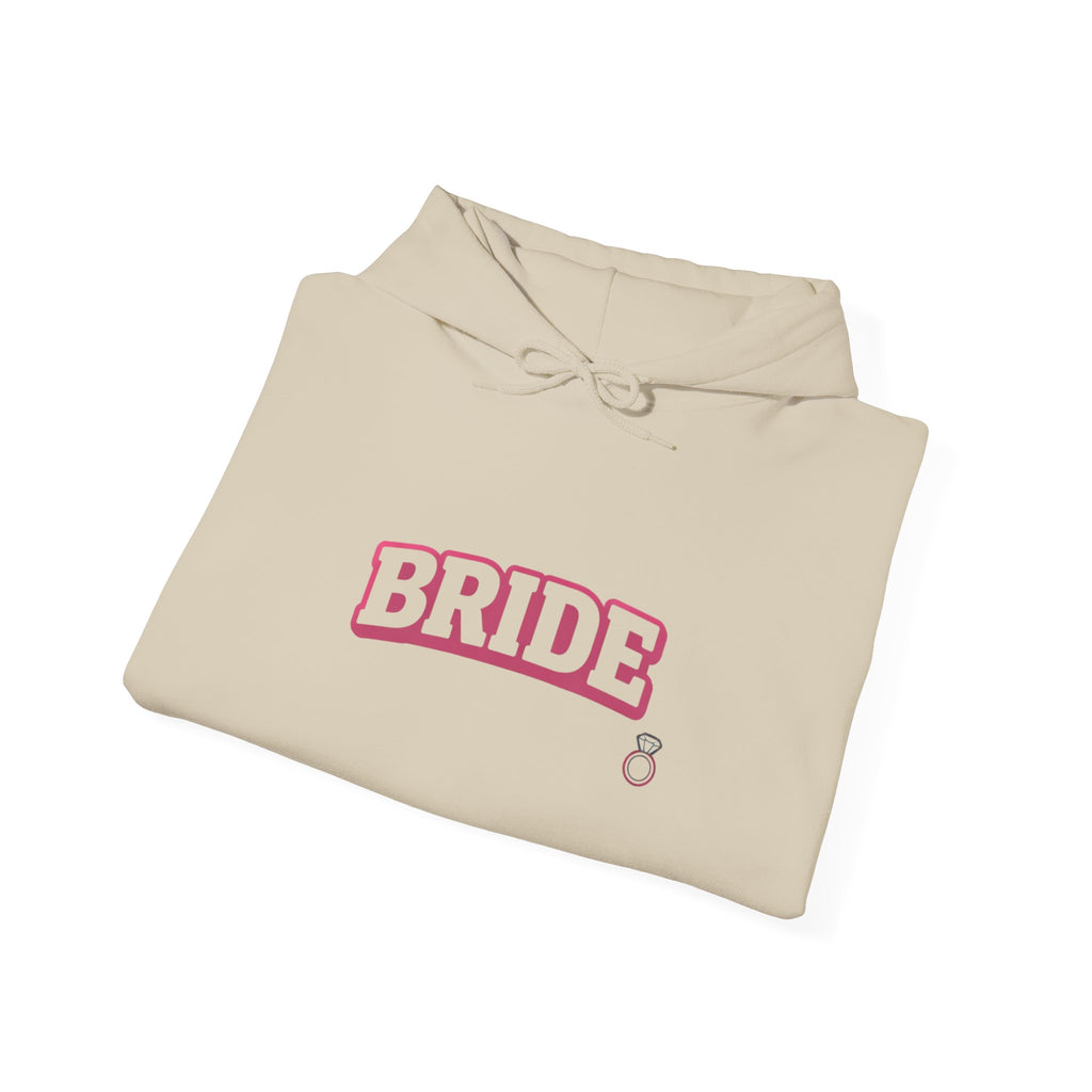 Bride Hoodie — Bachelorette Party Pullover with Pink 'BRIDE' Graphic