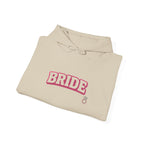 Bride Hoodie — Bachelorette Party Pullover with Pink 'BRIDE' Graphic