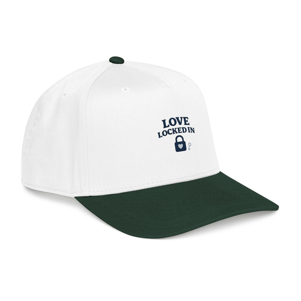 Love Locked In Baseball Cap — Embroidered Padlock Design