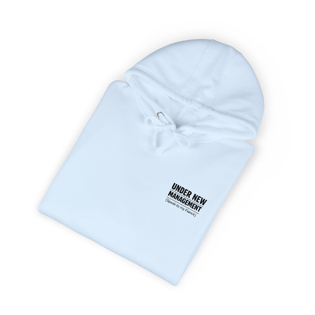 Minimal 'Under New Management' Fleece Hoodie — Funny New Parent Gift