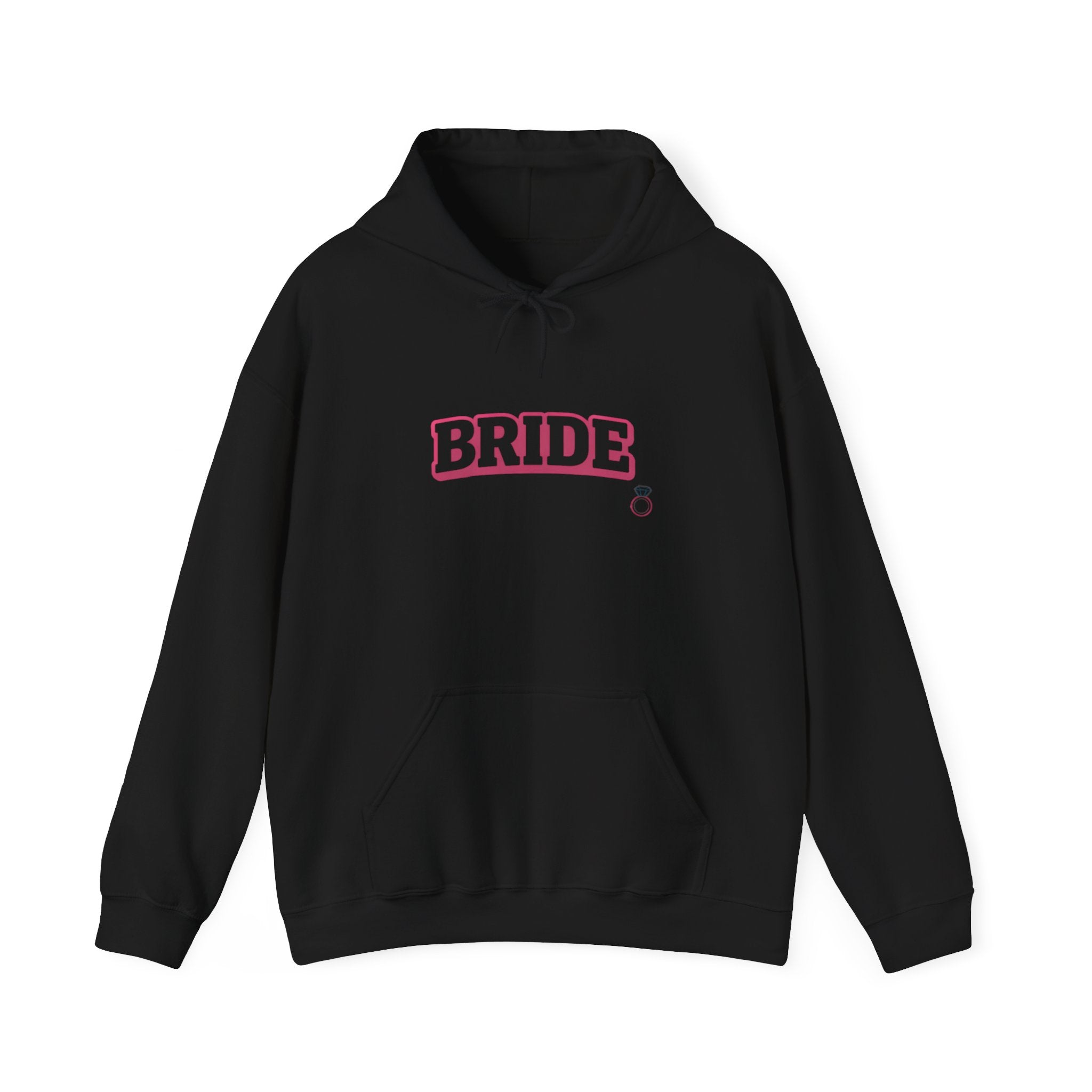 Bride Hoodie — Bachelorette Party Pullover with Pink 'BRIDE' Graphic