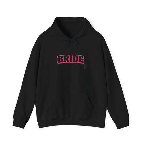 Bride Hoodie — Bachelorette Party Pullover with Pink 'BRIDE' Graphic