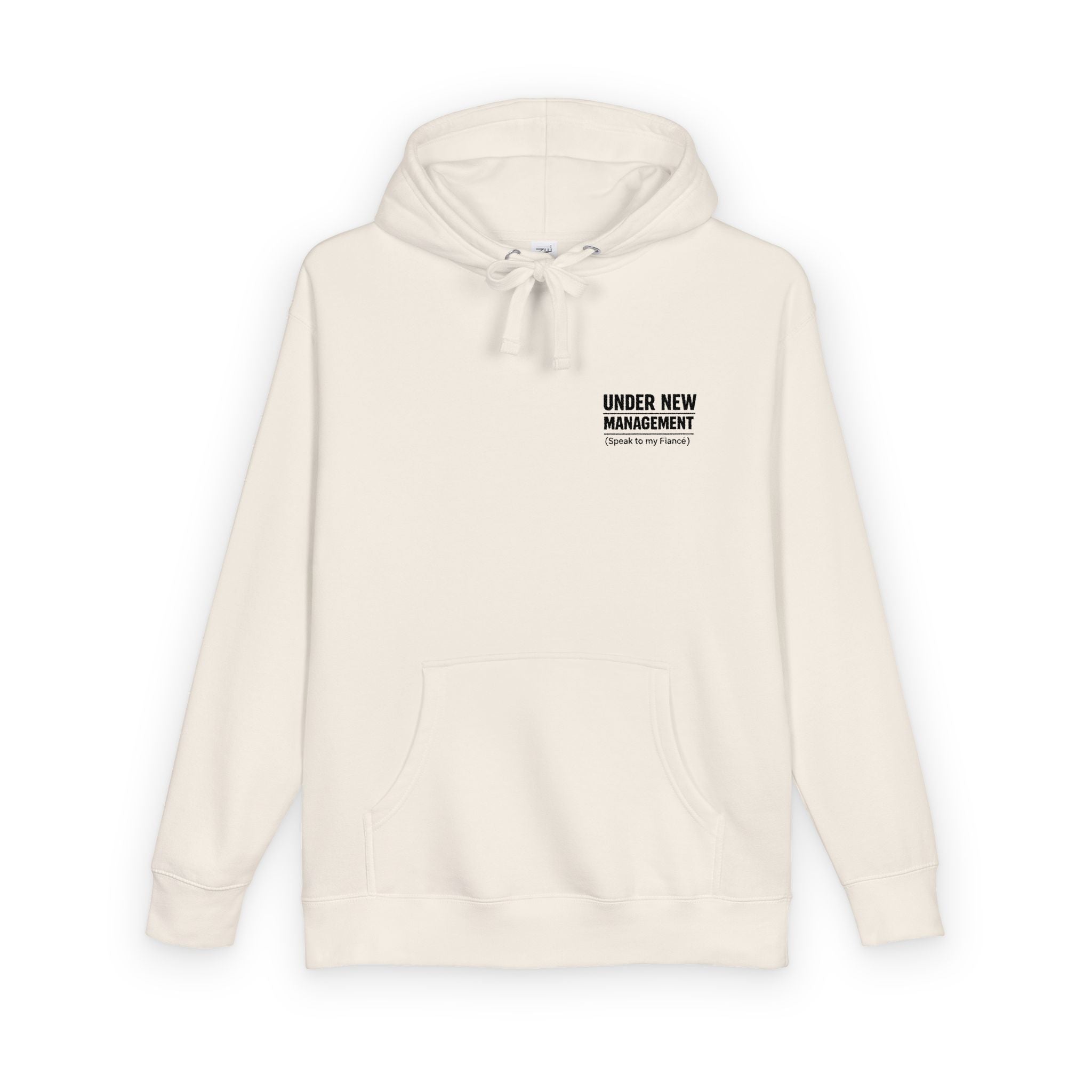 Minimal 'Under New Management' Fleece Hoodie — Funny New Parent Gift