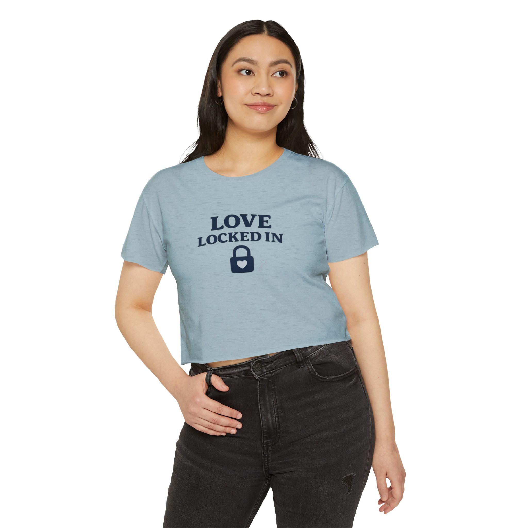 Love Locked In Crop Top — Women's Romantic Festival Tee