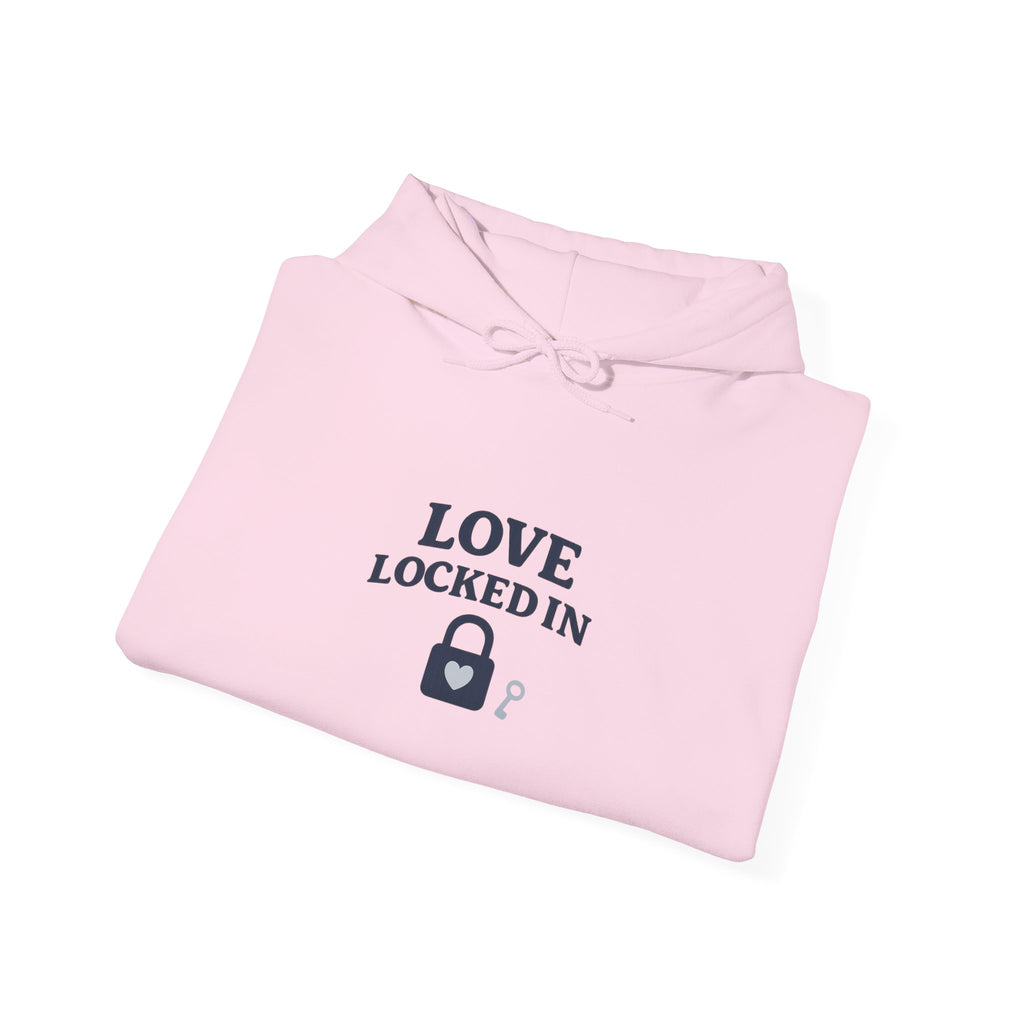Love Locked In Hoodie — Romantic Padlock Graphic Pullover