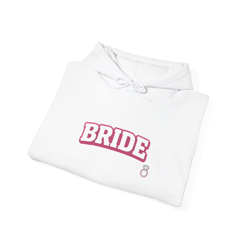 Bride Hoodie — Bachelorette Party Pullover with Pink 'BRIDE' Graphic