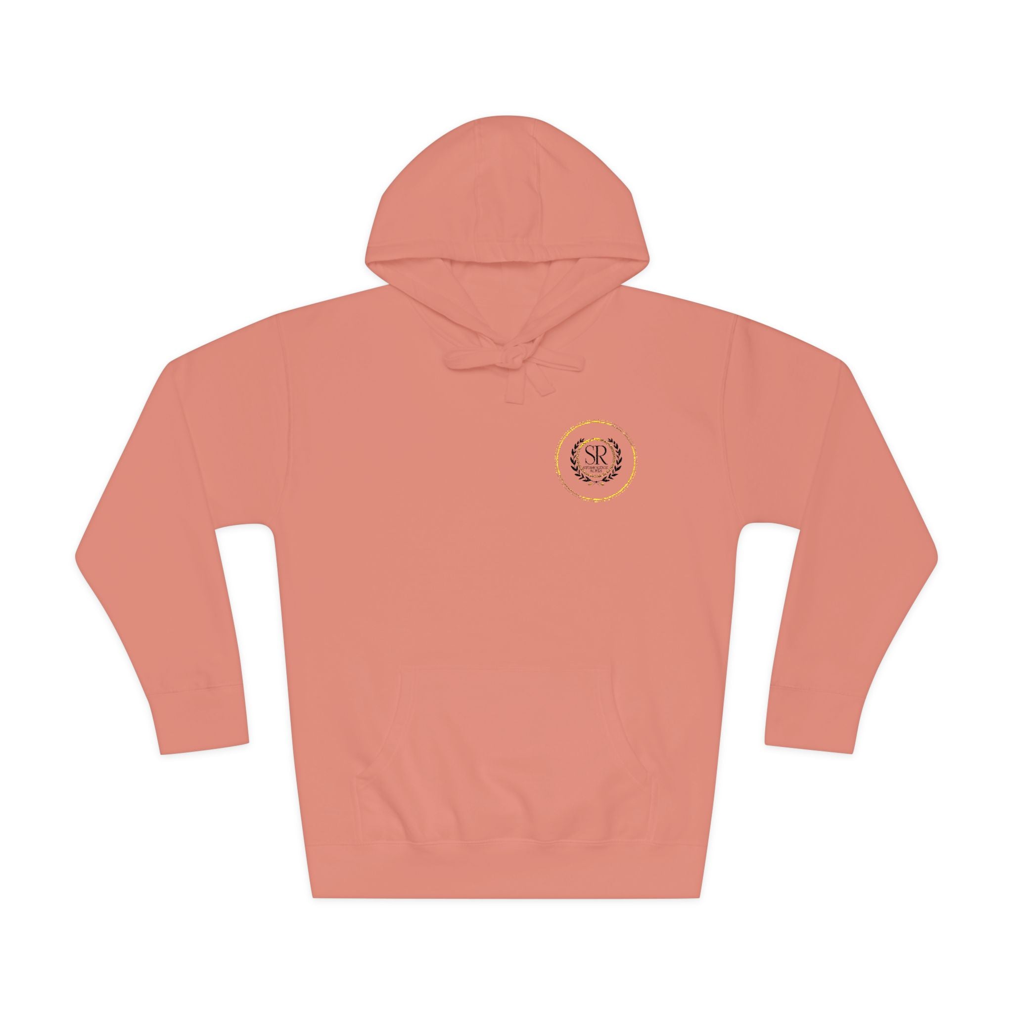 Rose Crest Hoodie — Pink Floral Graphic Fleece Pullover