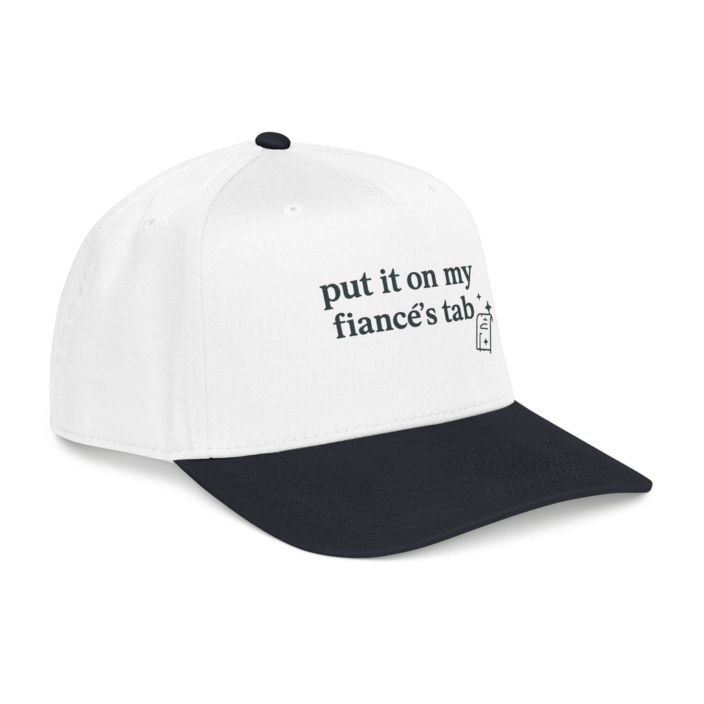 Engagement Cap Baseball Cap — “put it on my fiancé’s tab” Embroidered Hat