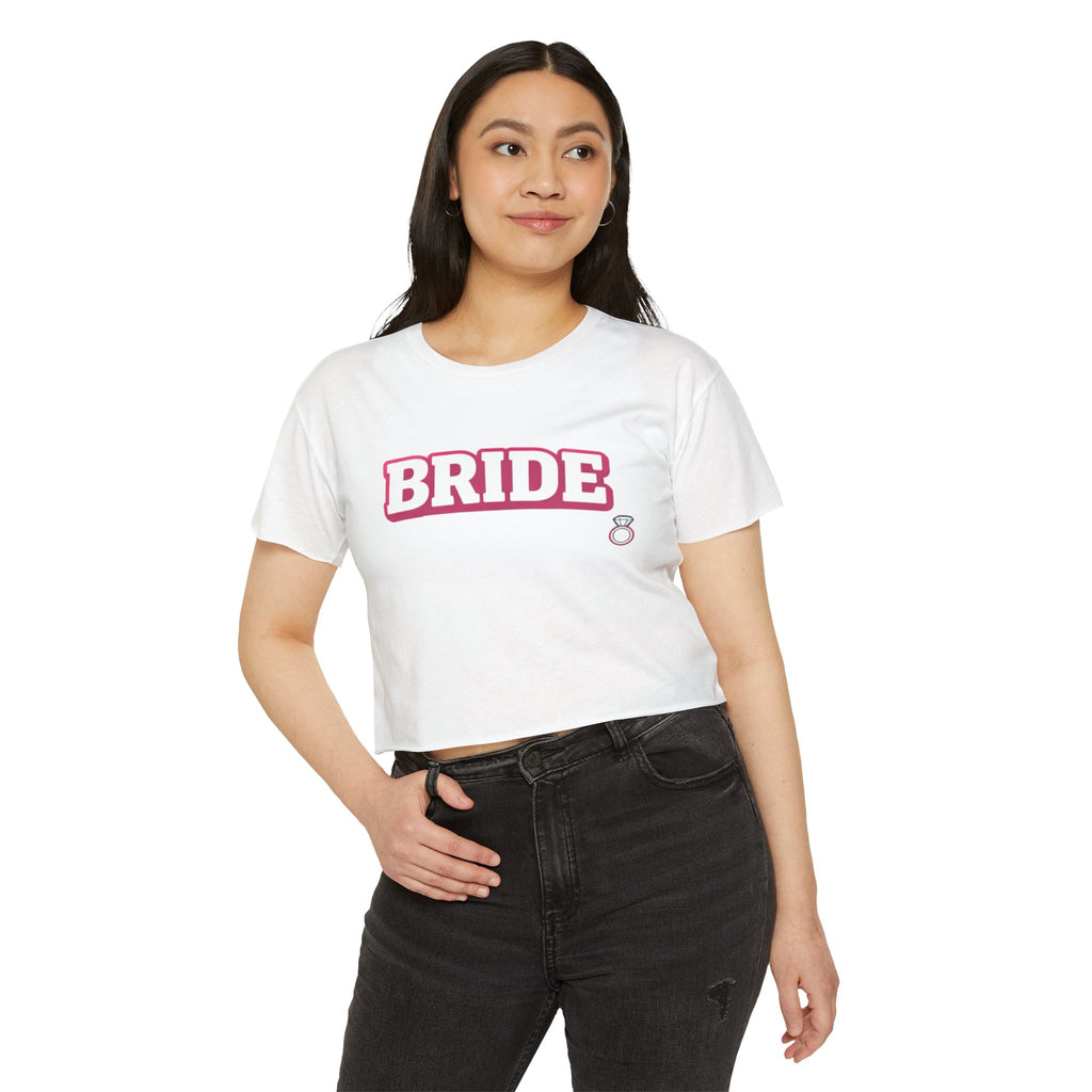 Bride Crop Top — Bachelorette Festival Tee with Ring Graphic