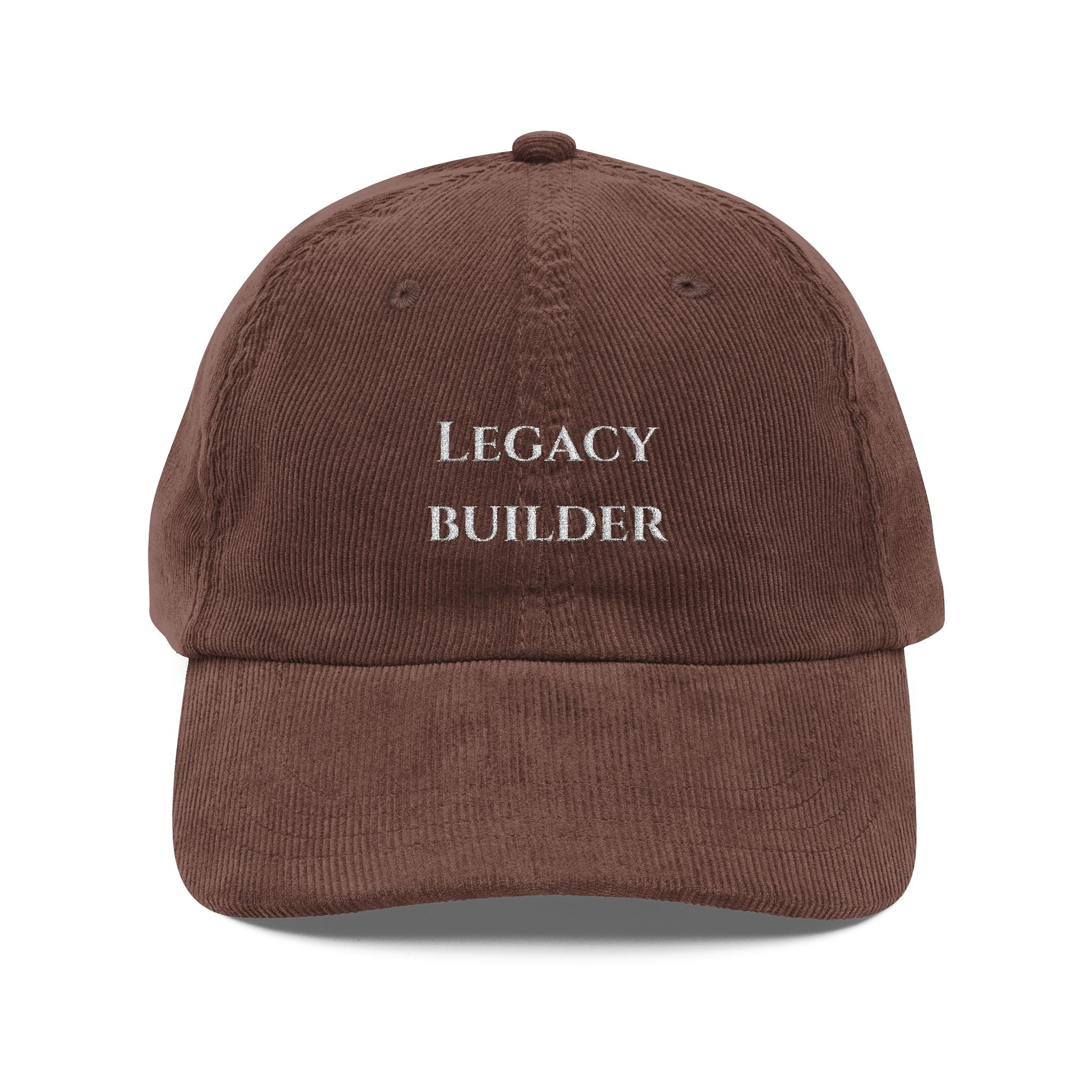 Vintage Corduroy Cap — "Legacy Builder" Embroidered Baseball Hat