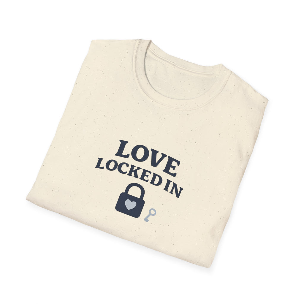Love Locked In T-Shirt — Romantic Padlock Graphic Tee for Couples
