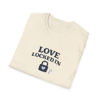 Love Locked In T-Shirt — Romantic Padlock Graphic Tee for Couples