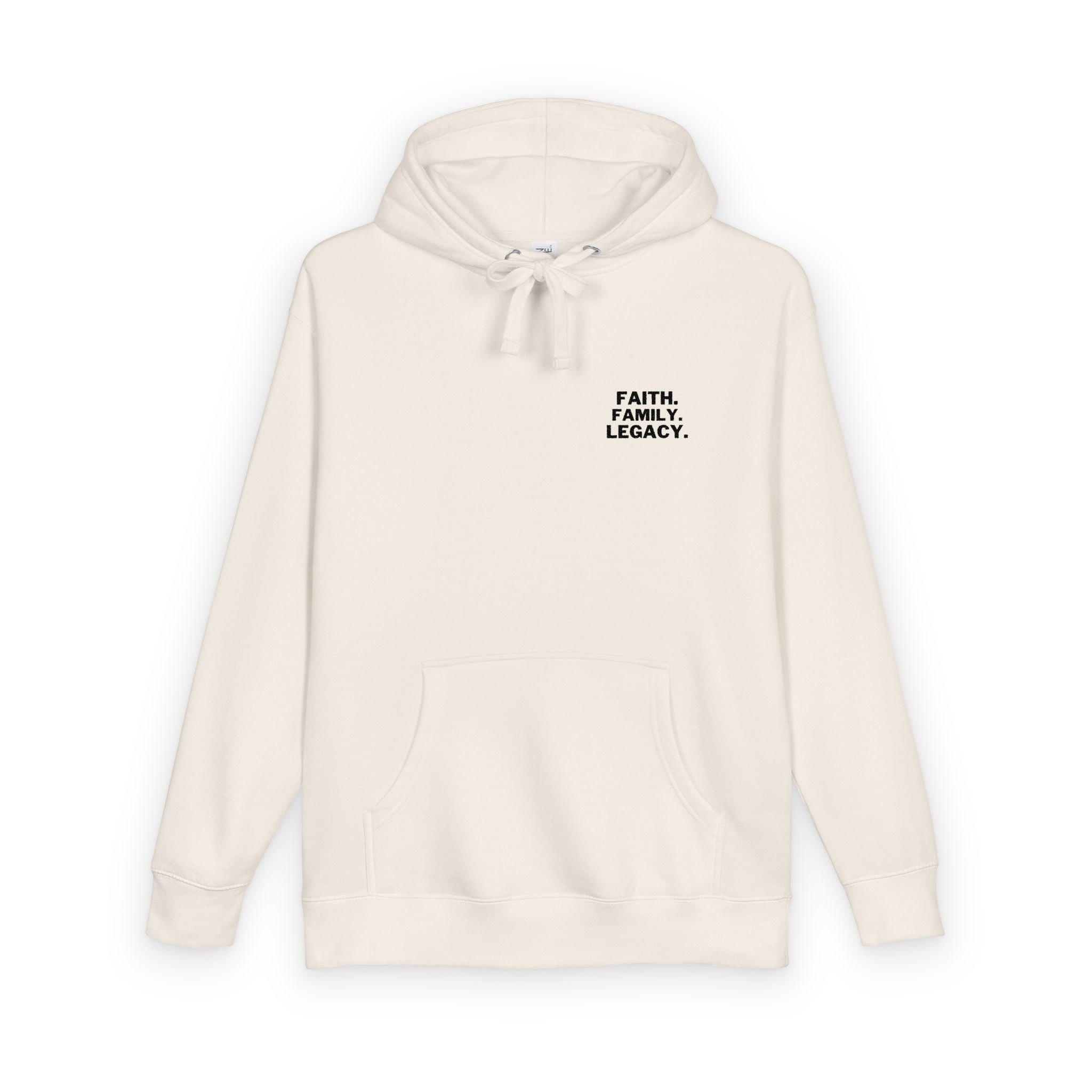 Faith. Family. Legacy. Hoodie — Minimalist Inspirational Pullover