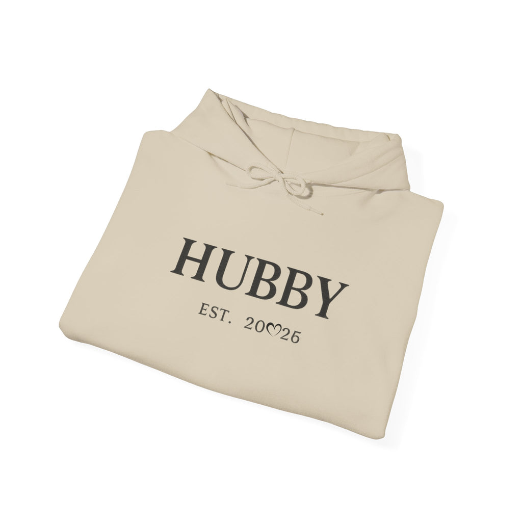 Hubby EST. Hoodie — Minimal Newlywed Gift Sweatshirt