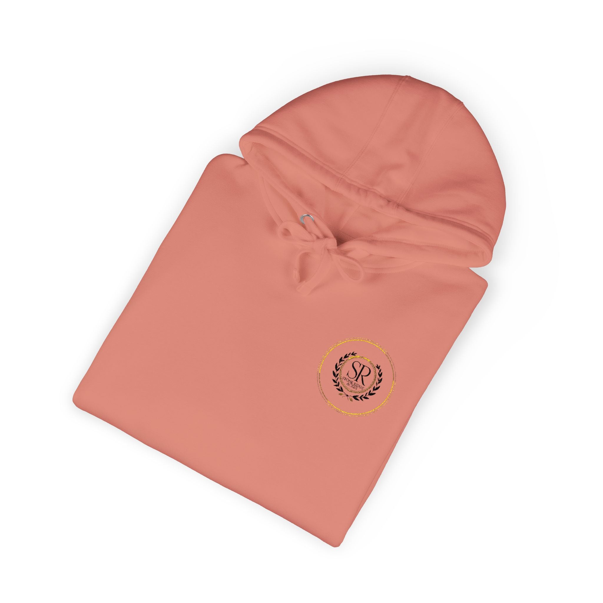 Rose Crest Hoodie — Pink Floral Graphic Fleece Pullover