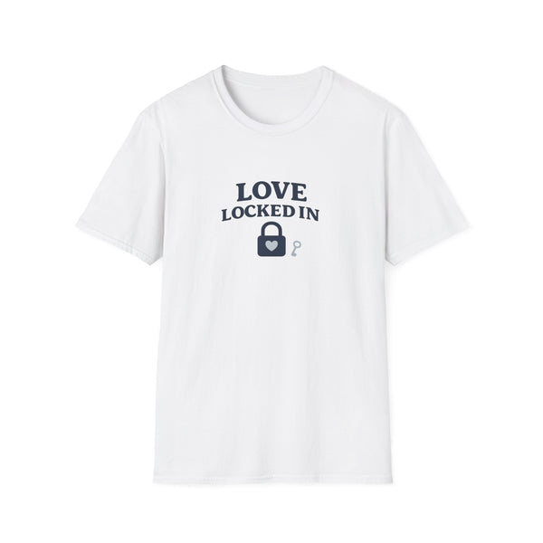 Love Locked In T-Shirt — Romantic Padlock Graphic Tee for Couples