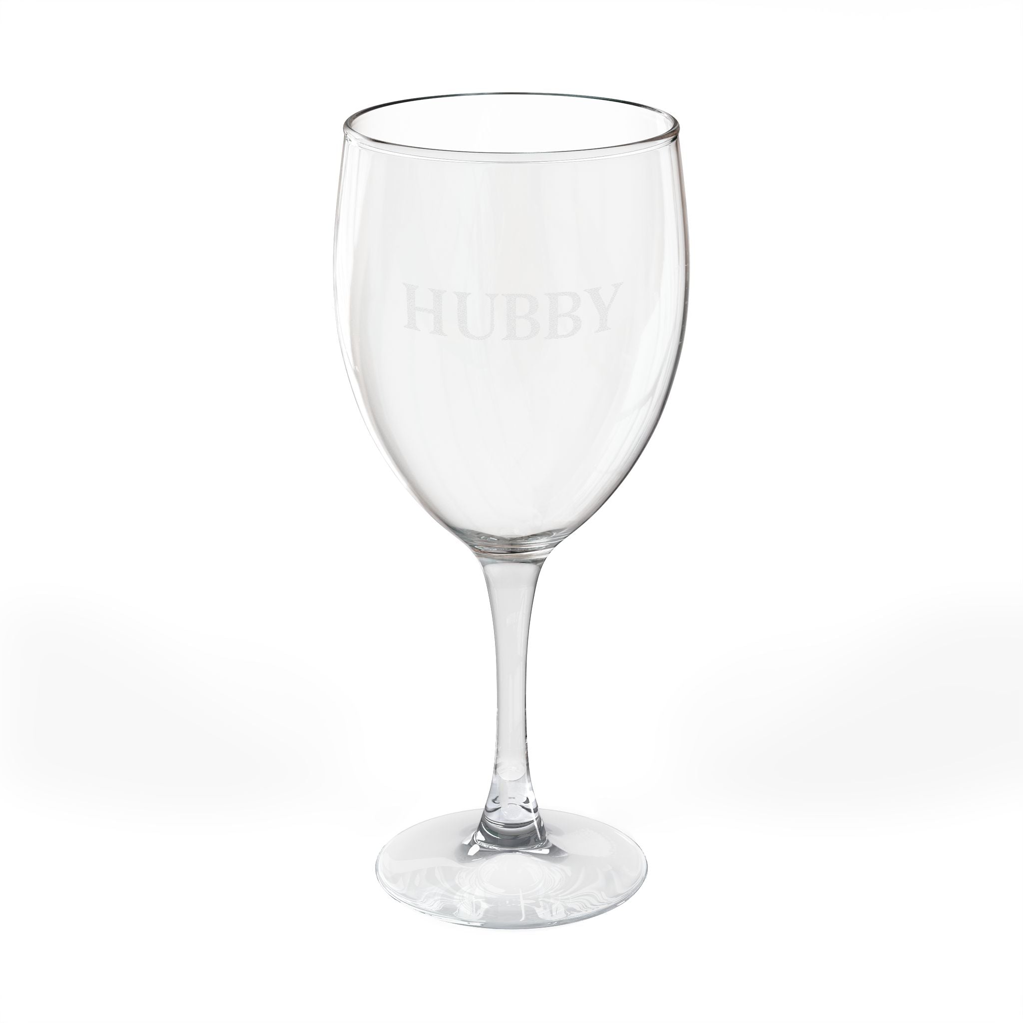 Engraved 'Hubby' 10.5oz Wine Glass — Personalized Wedding & Anniversary Gift