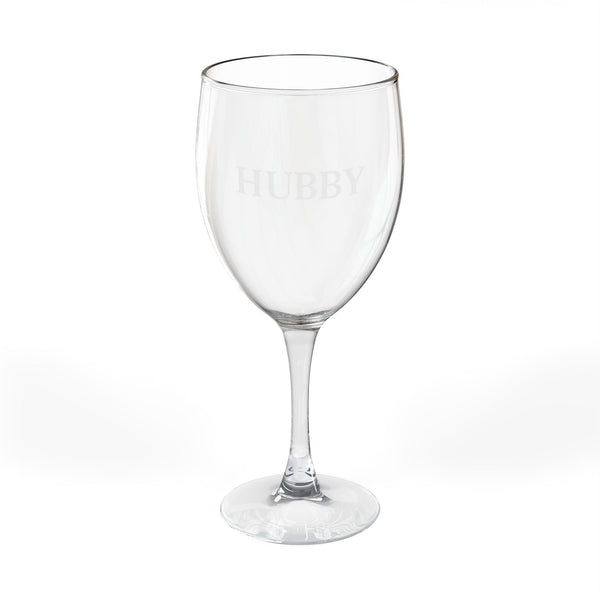 Engraved 'Hubby' 10.5oz Wine Glass — Personalized Wedding & Anniversary Gift
