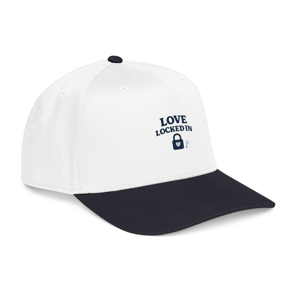 Love Locked In Baseball Cap — Embroidered Padlock Design