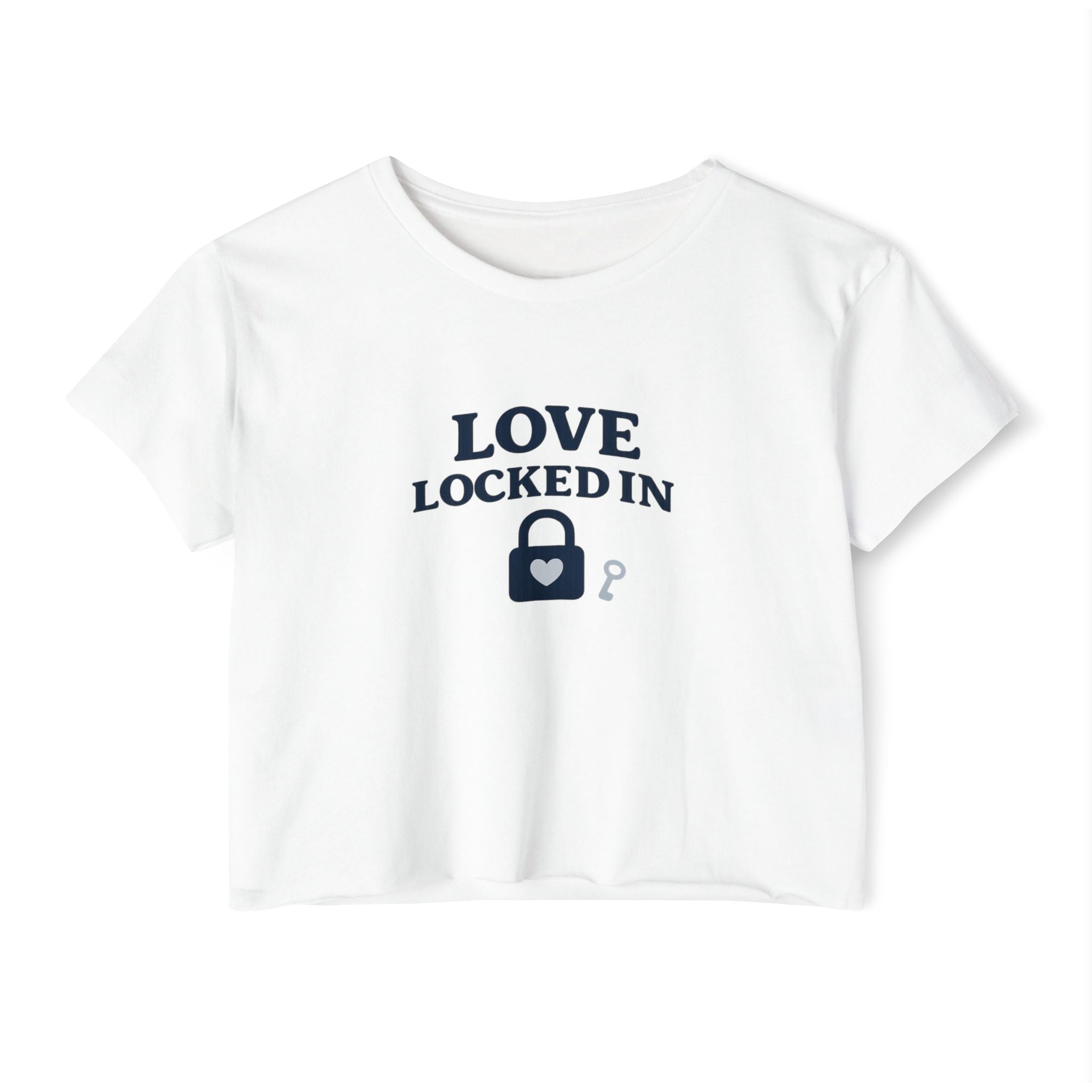Love Locked In Crop Top — Women's Romantic Festival Tee