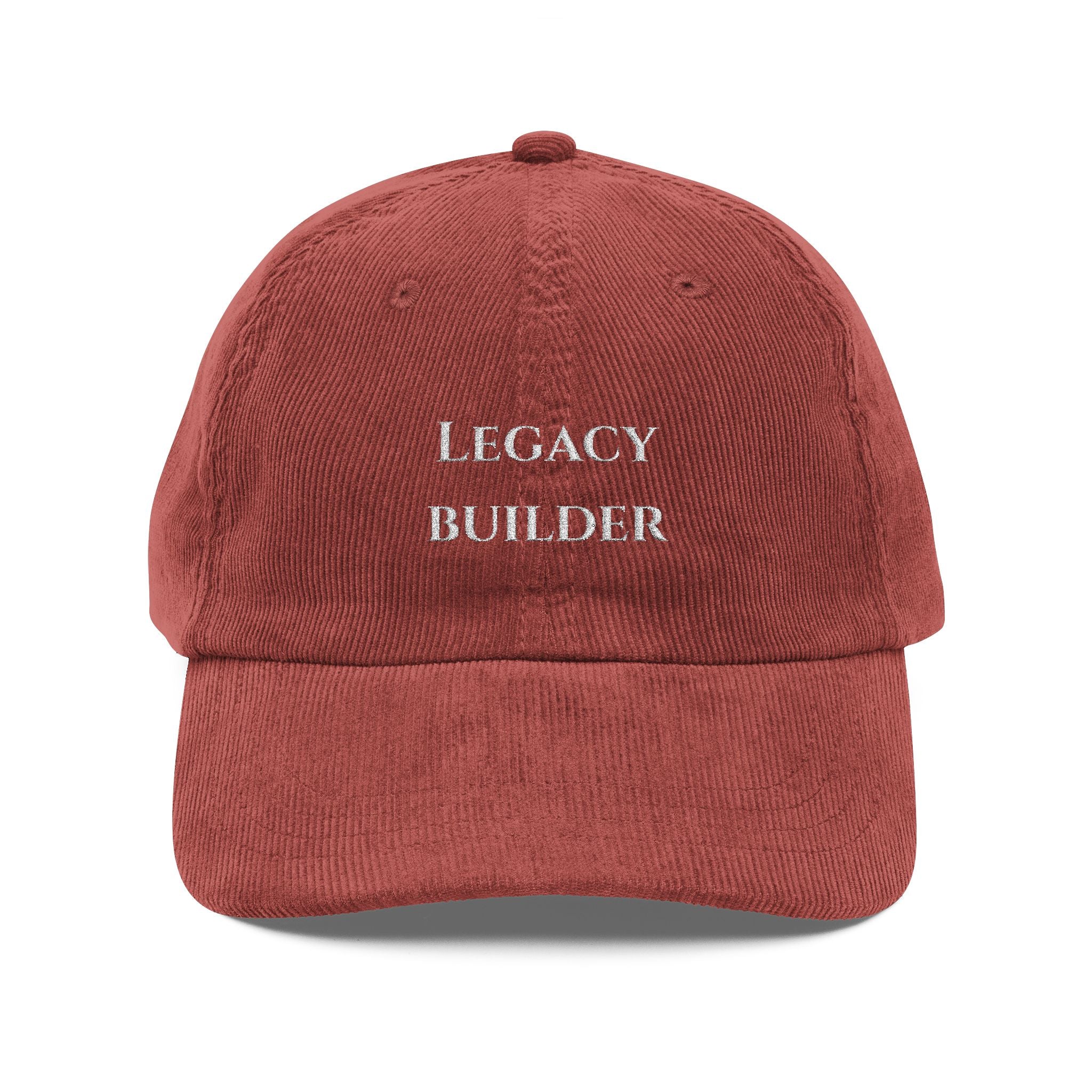 Vintage Corduroy Cap — "Legacy Builder" Embroidered Baseball Hat