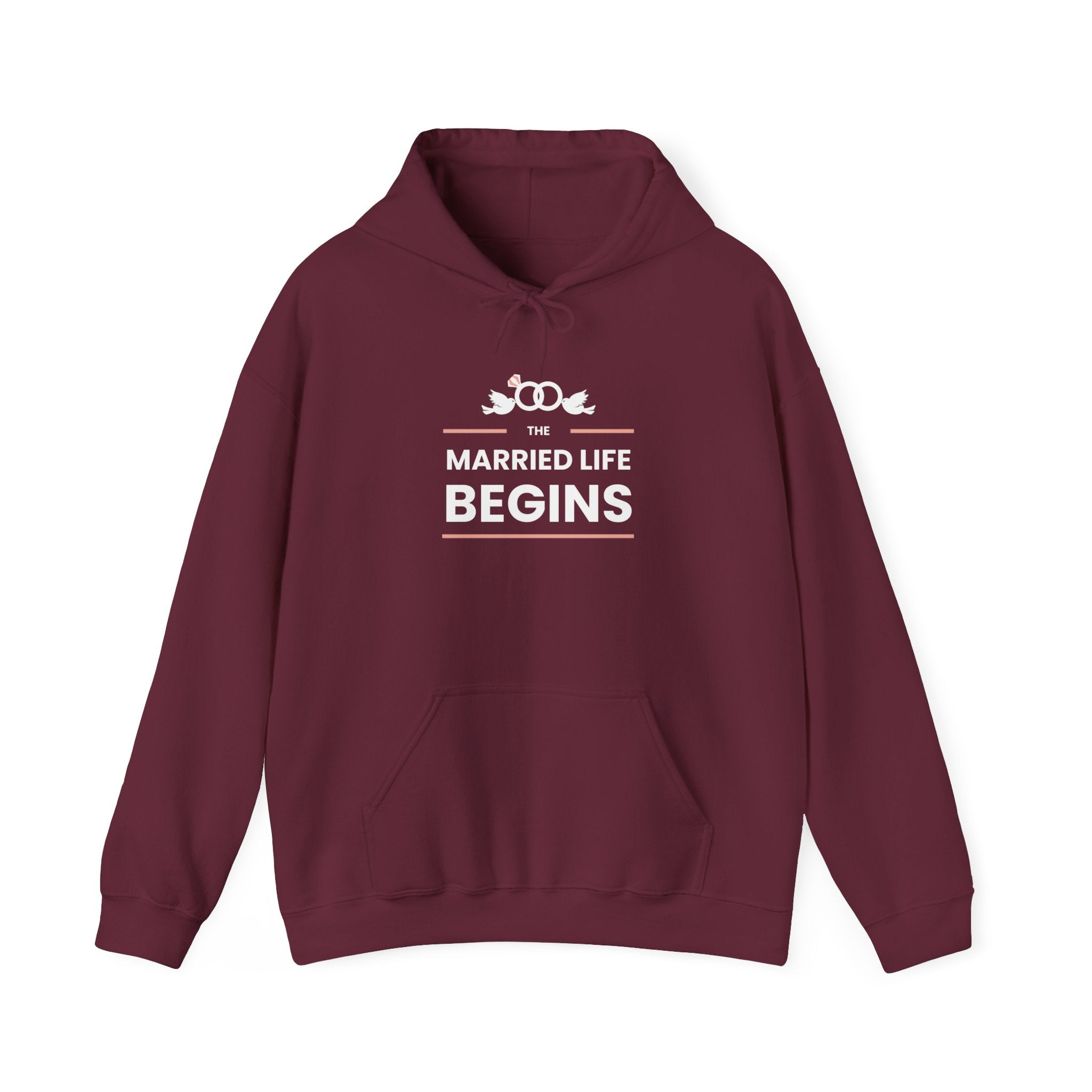 Married Life Begins Hoodie – Newlywed Wedding Engagement Sweatshirt