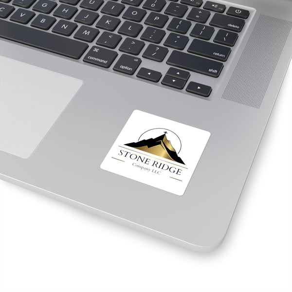 Stone Ridge Logo Square Sticker — Gold Mountain Business Branding Sticker