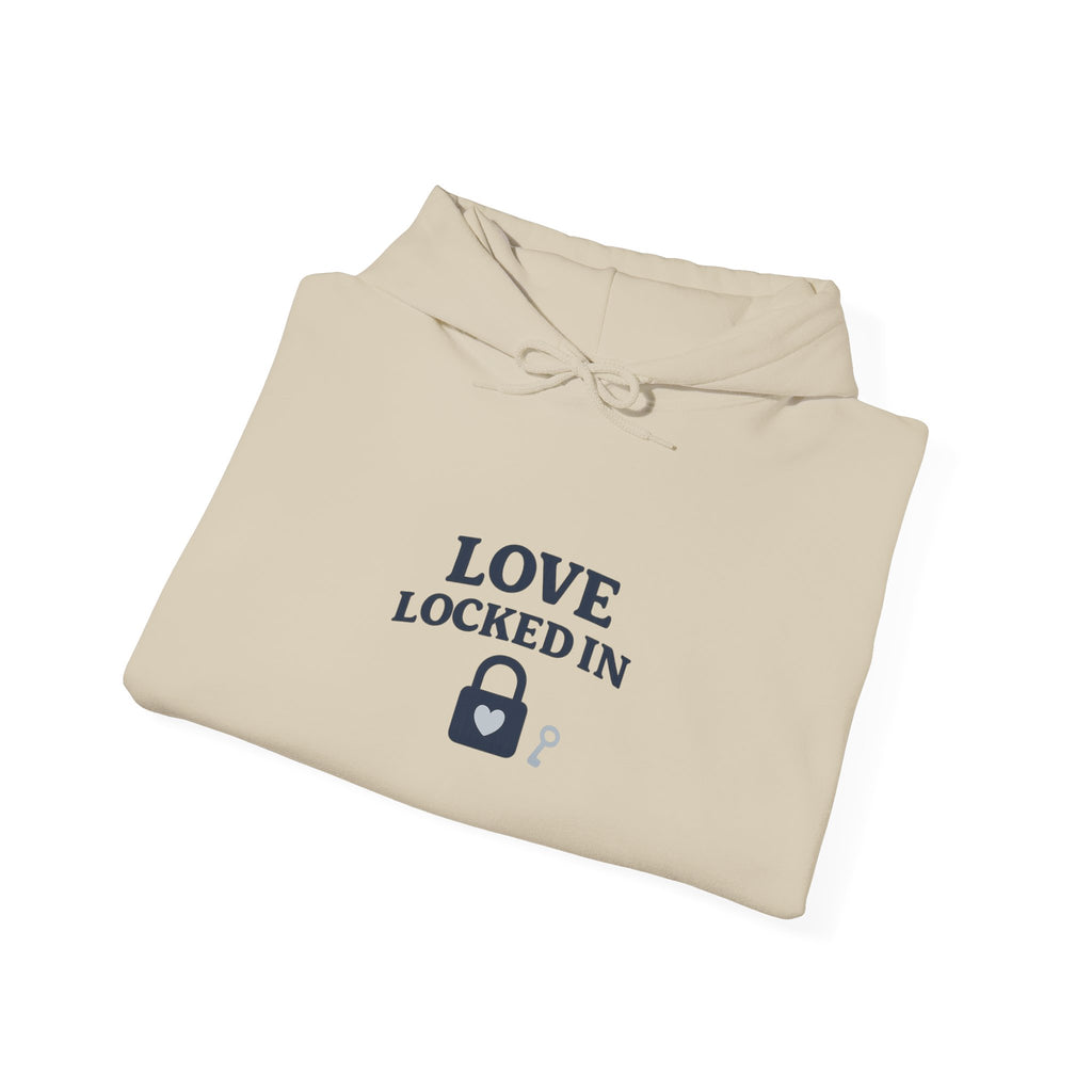 Love Locked In Hoodie — Romantic Padlock Graphic Pullover