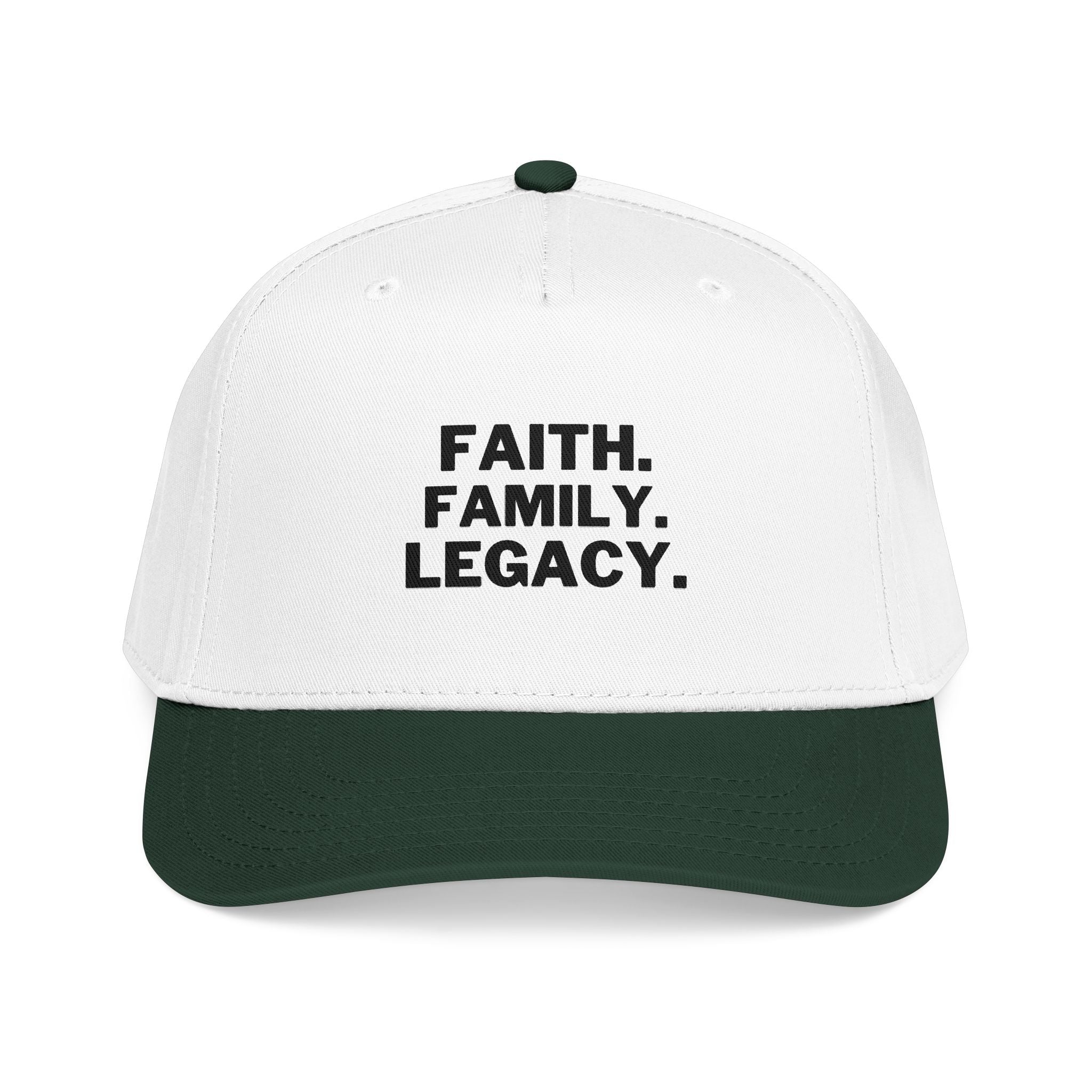 Faith. Family. Legacy. Mid Profile Baseball Cap – Embroidered Statement Hat