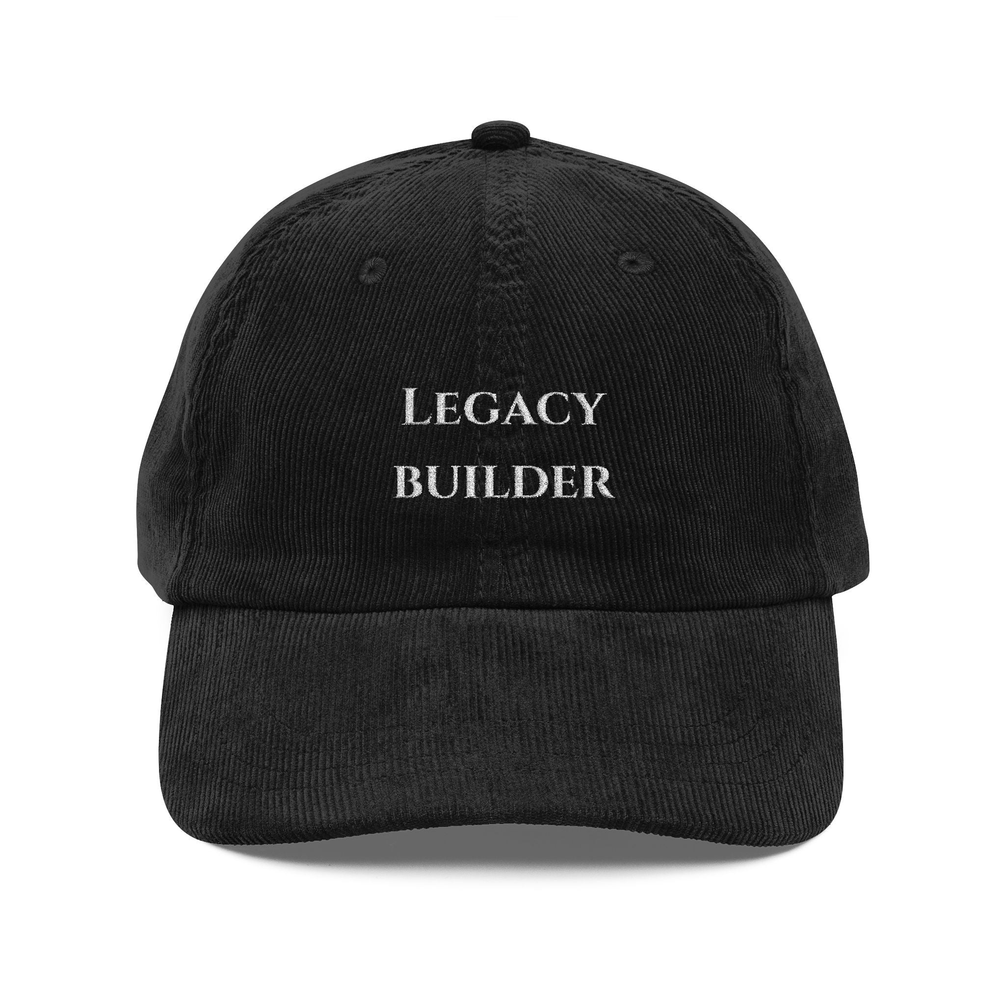 Vintage Corduroy Cap — "Legacy Builder" Embroidered Baseball Hat