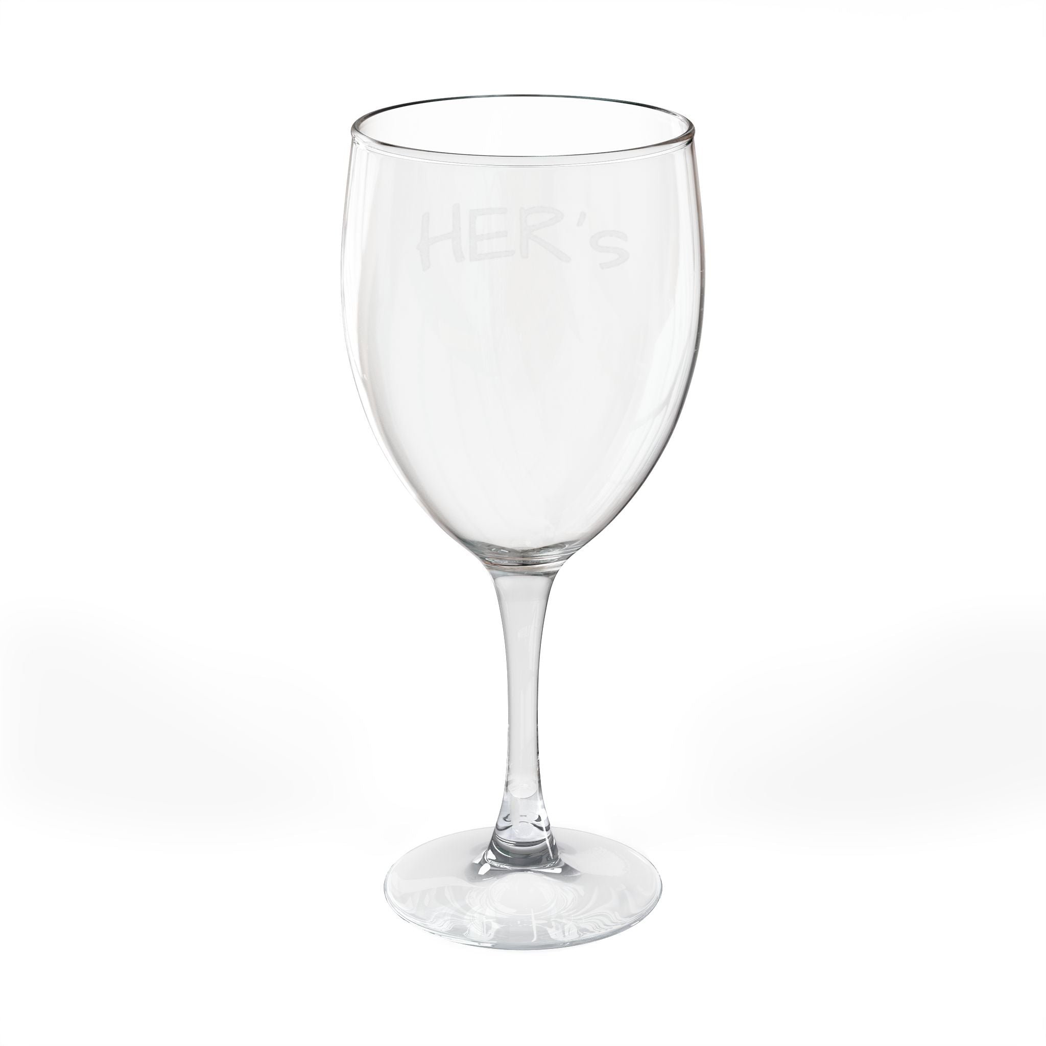 Engraved "Her's" 10.5oz Wine Glass — Personalized Romantic Gift