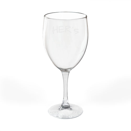 Engraved "Her's" 10.5oz Wine Glass — Personalized Romantic Gift