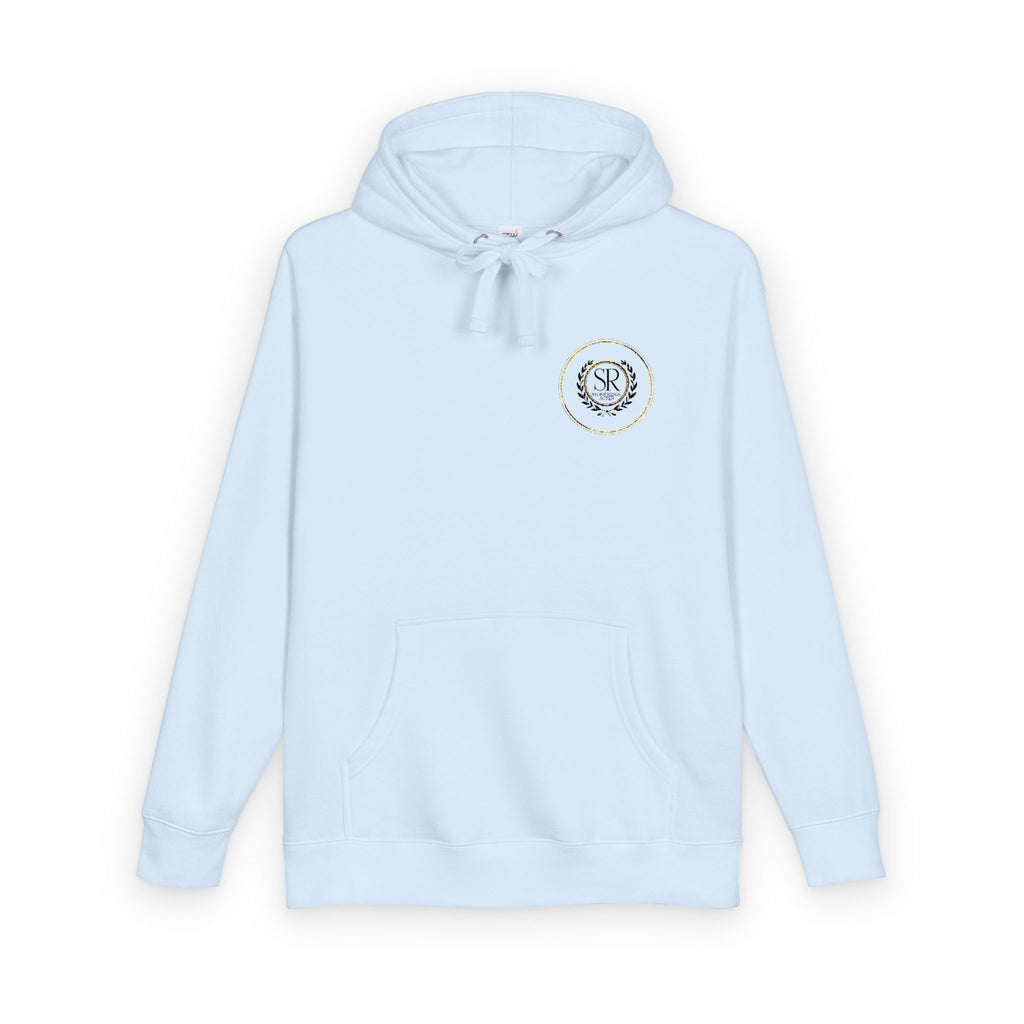 Rose Crest Hoodie — Pink Floral Graphic Fleece Pullover