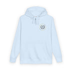 Rose Crest Hoodie — Pink Floral Graphic Fleece Pullover