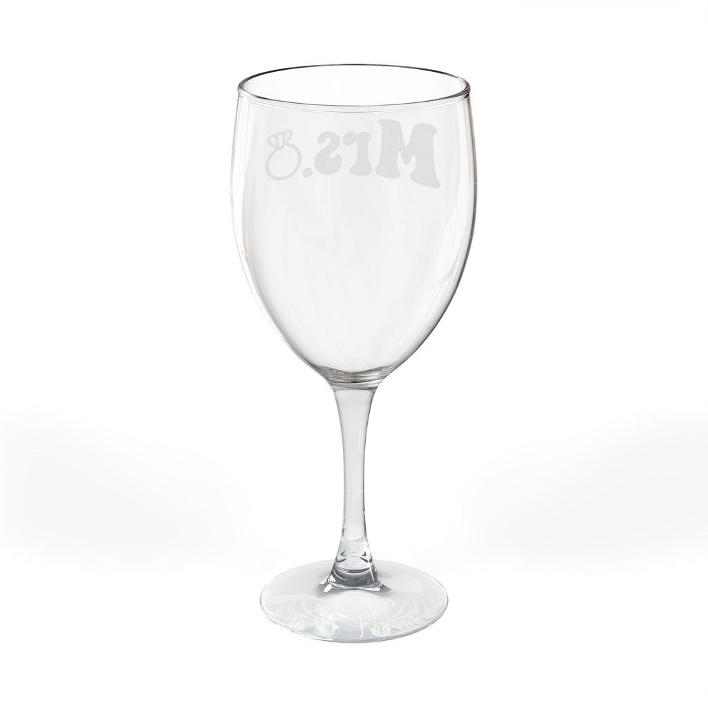 Engraved 'Mrs.' Wine Glass - 10.5oz Bridal & Wedding Gift