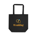 Wedding Ring Eco Tote Bag — Reusable Bridal Favor Tote