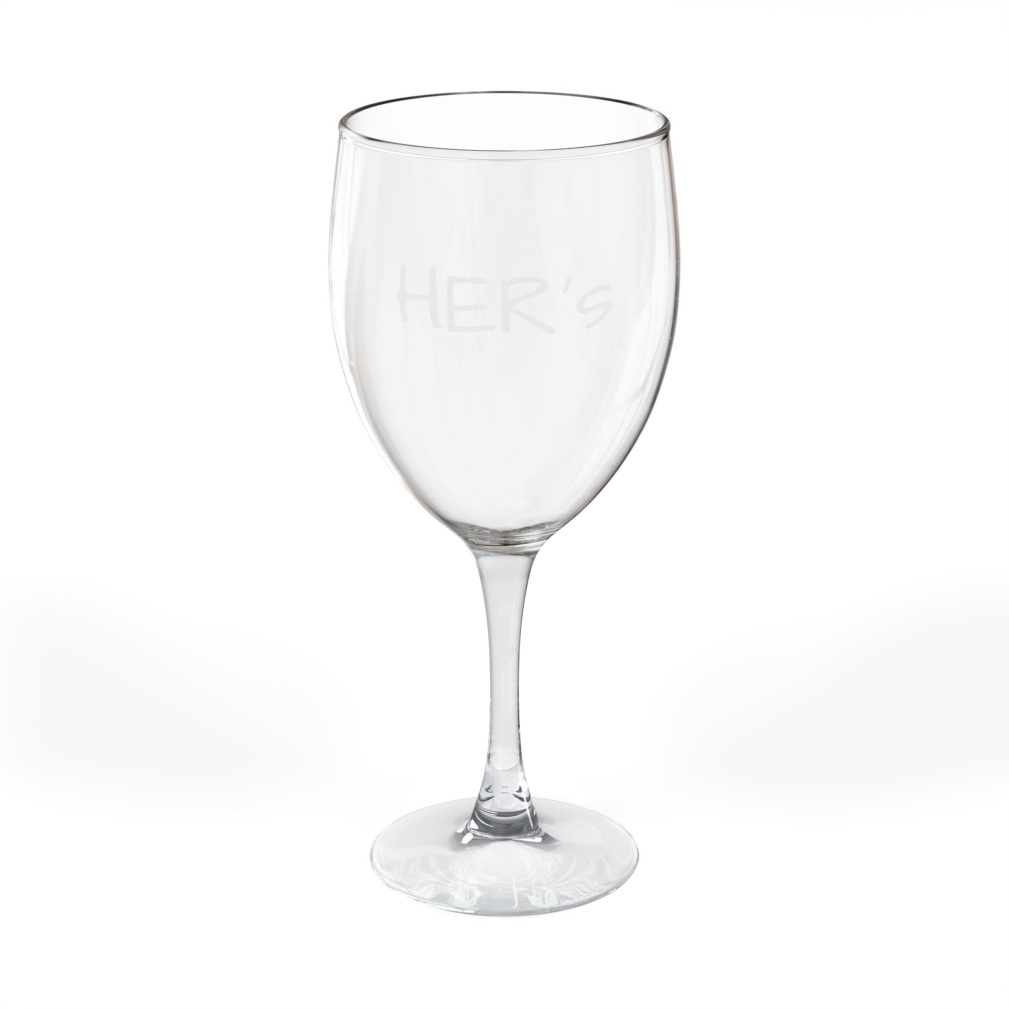 Engraved "Her's" 10.5oz Wine Glass — Personalized Romantic Gift