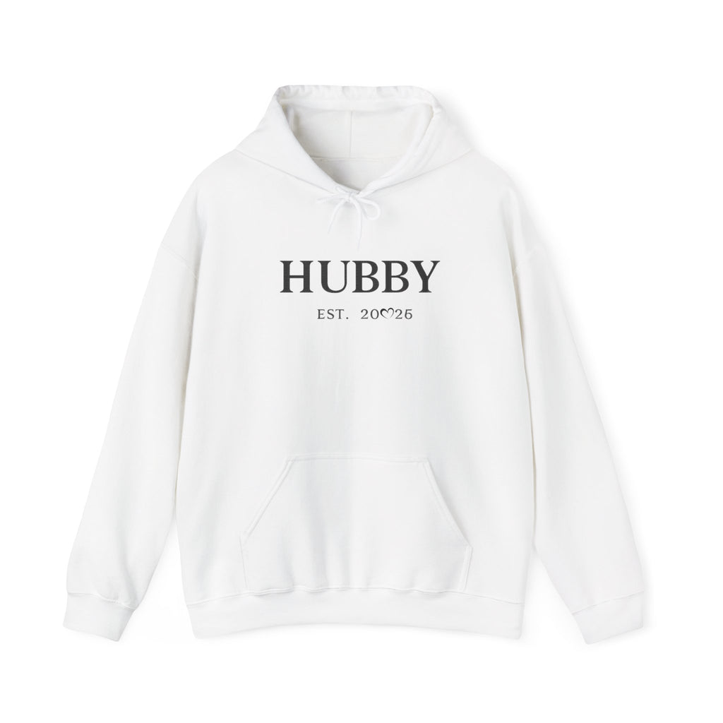 Hubby EST. Hoodie — Minimal Newlywed Gift Sweatshirt
