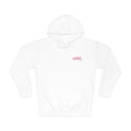 Hoodie — Minimal Red Script Chest Logo Fleece Hoodie