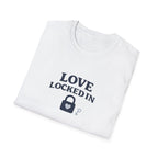 Love Locked In T-Shirt — Romantic Padlock Graphic Tee for Couples