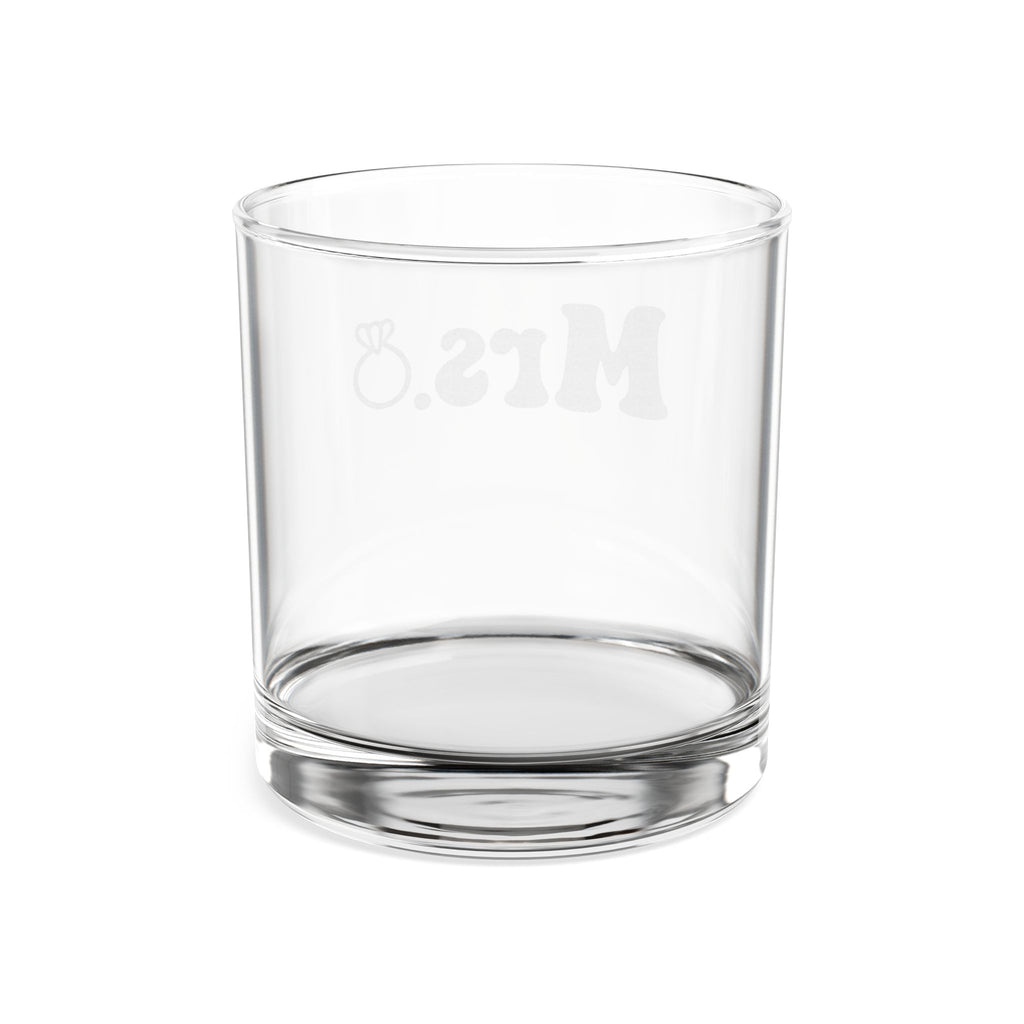 Engraved 'Mrs.' Whiskey Glass — 10.5 oz Personalized Rocks Glass, Bridal Gift
