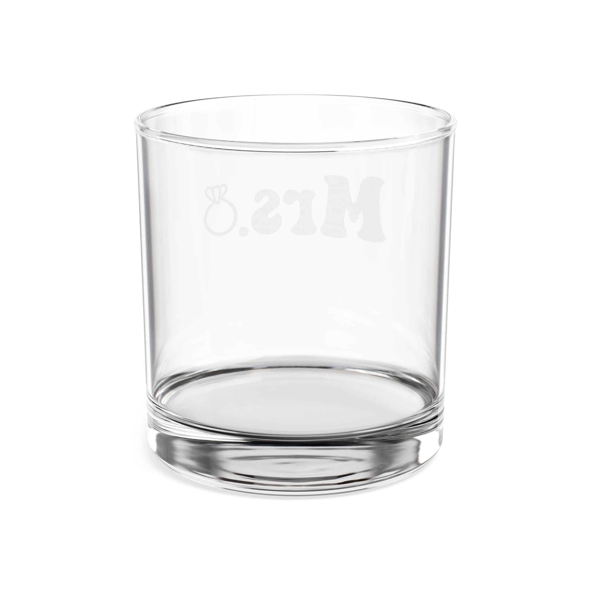 Engraved 'Mrs.' Whiskey Glass — 10.5 oz Personalized Rocks Glass, Bridal Gift