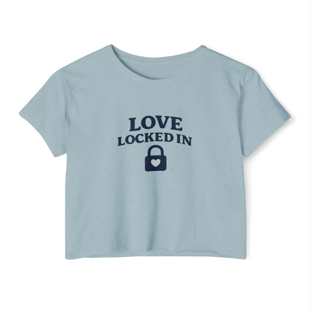 Love Locked In Crop Top — Women's Romantic Festival Tee