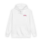 Hoodie — Minimal Red Script Chest Logo Fleece Hoodie