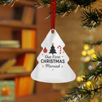 Our First Christmas Married Bell Ornament — Metal Wedding Keepsake