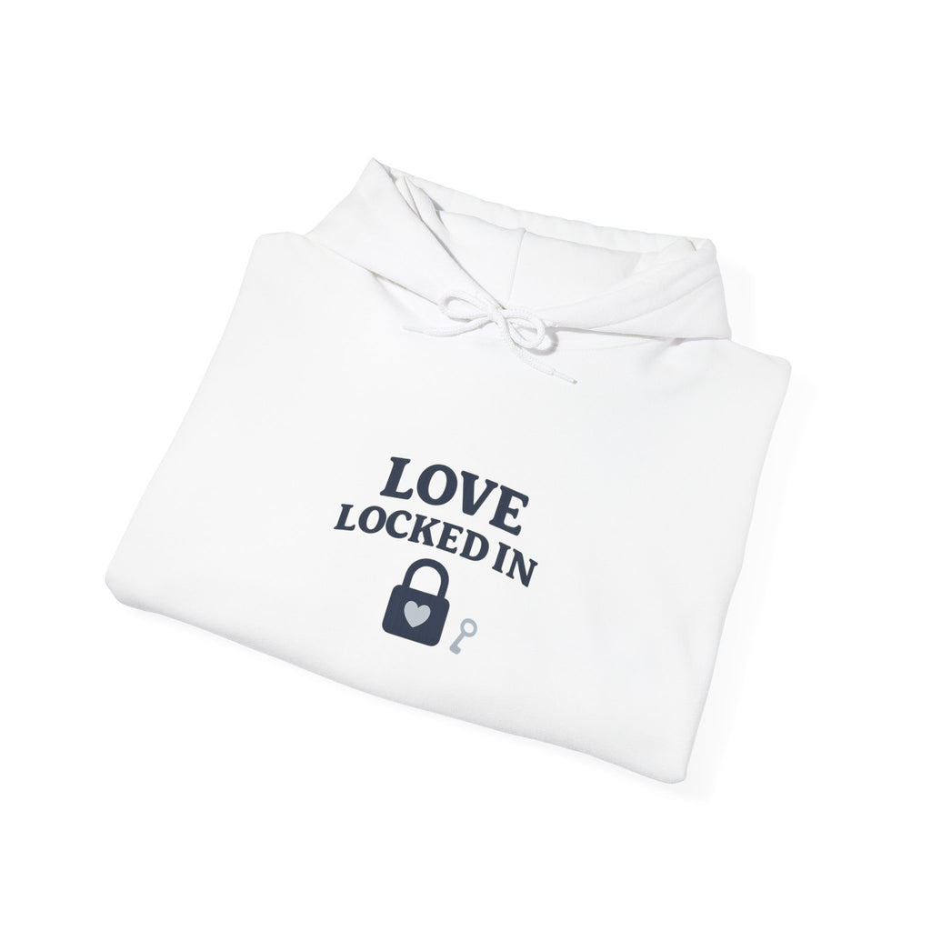 Love Locked In Hoodie — Romantic Padlock Graphic Pullover